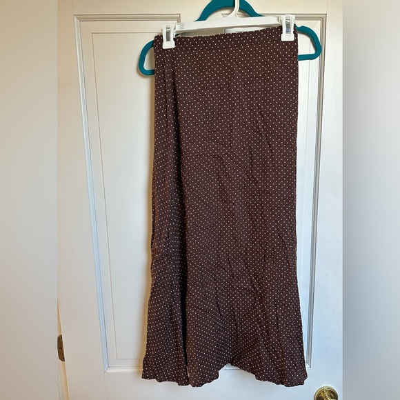 Reformation Brown Polka Dot Midi Skirt - Picture 2 of 4